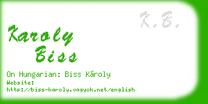karoly biss business card